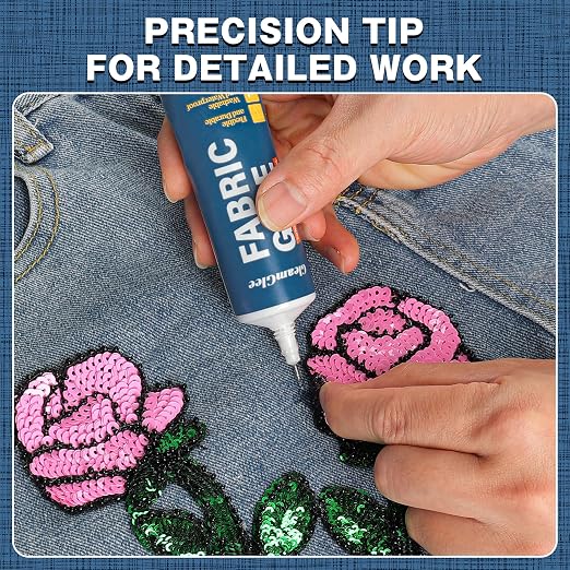 Fabric Glue Permanent, Extra Strong Clear Washable Fabric Adhesive