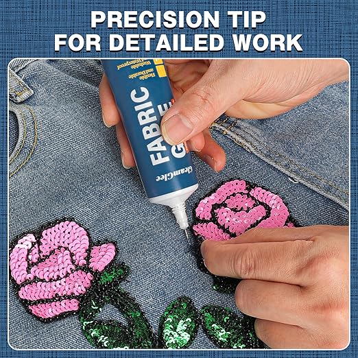 Fabric Glue Permanent, Extra Strong Clear Washable Clothing Glue