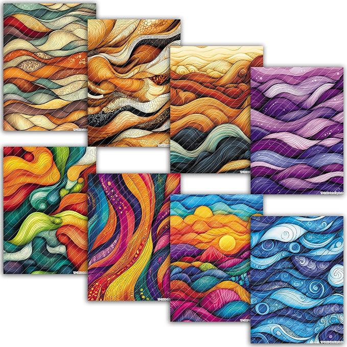 Polymer Clay Transfer Paper & Silk Screen Kit | 14 Piece Zentangle Design Bundle | 8 Water Soluble Transfer Sheets & 6 Reusable Silk Screens for Clay Earrings Jewelry Making Zen KIT