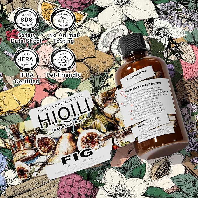 HIQILI Fig Fragrance Oil, DIY Perfume, Add to Bath & Body Products - 30ML