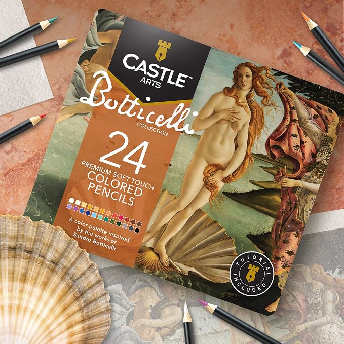 Castle Art Supplies 24 Colored Pencil Set - Botticelli Art Palette