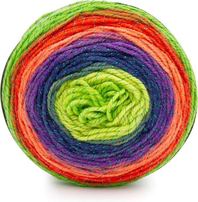 Lion Brand Yarn, Mandala Sparkle Crochet Yarn, Monoceros Multicolor, 1 Pack