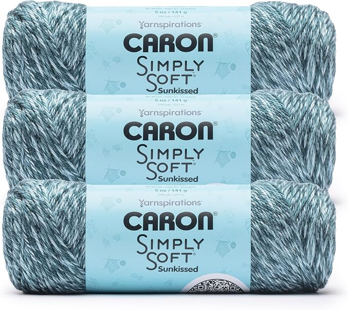 Caron Simply Soft Sunkissed Yarn for Crocheting, Dragon Fruit, 3-Pack