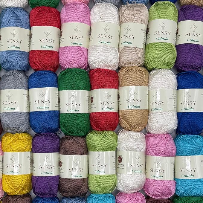 S Sensy Calinia-Mercerized Giza Cotton #2 Fine Yarn 5 Pack Black 131 Yards