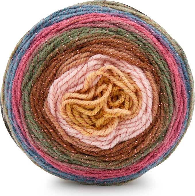 Lion Brand Yarn, Mandala Sparkle Crochet Yarn, Cetus, Multicolor, 1 Pack