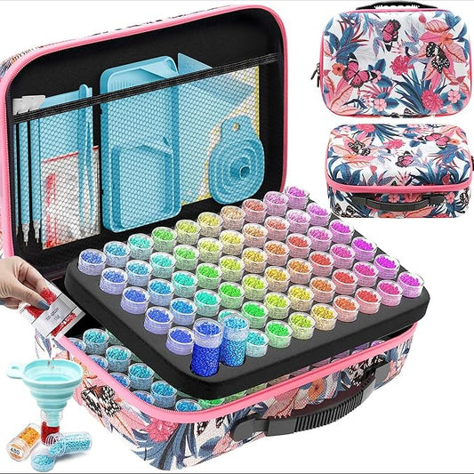 ARTDOT 120 Slots Storage Container for Diamond Art Kits for Adults,Portable Bead Storage Boxes for Diamond Painting Accessories and Tools