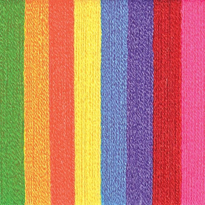 Lion Brand Yarn Lion Brand Bonbons 680 Crayons | Small, Colorful, Lightweight Yarn Skein Pack for Colorwork, Embroidery, Friendship Bracelets, DIY Projects