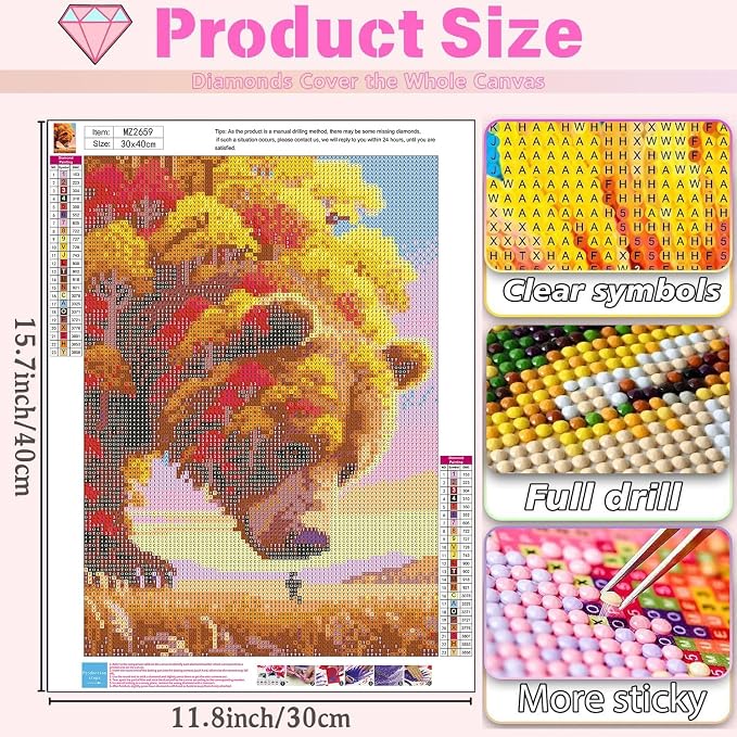 Autumn Diamond Art Kits for Adults,Diamond Painting for Adults 12 x 16 Inch
