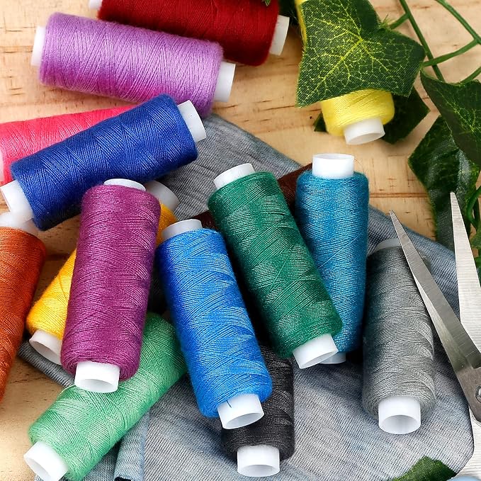 CiaraQ Sewing Thread Kit, 30 Colors Polyester 250 Yards per Spool | Ideal for Hand Sewing, Embroidery, Mending Clothes, and DIY Craft Projects for Adults and Beginners
