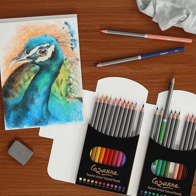 Cezanne Creative Mark Premium Colored Pencils MultiColor Set of 24 - Highly-Pigmented Drawing Pencils - Coloring Pencils for Drawing, Blending, Coloring, and More