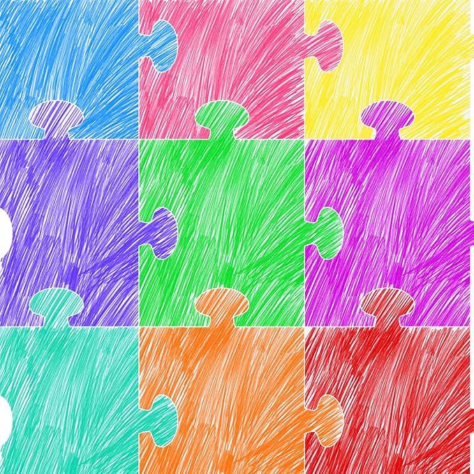 Glenmal 100 Pcs Large White Blank Puzzle Pieces Oversize White Blank Papers Puzzle Pieces Giant Piece for Adult to Draw and Write and Makes Huge Art Display
