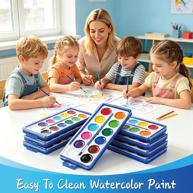 30 Pack Watercolor Paint Set Bulk – 12 Colors Washable Watercolor Paints with Brushes for Kids & Adults | Watercolor, Watercolor Paint, Water Color Paint Sets for Kids, Watercolors, Water Paint Set, Acuarelas, Kid Watercolor Paint Set, Watercolor Sets ...