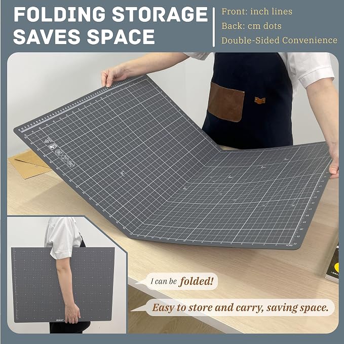 iMAT Flip Cutting Mat Note A1 Foldable Double-Sided Navy Blue