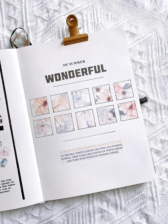 WT Frostbloom Wide PET Tape, Single Roll, Original Winter Floral Designs, Clear Transparent Adhesive Tape – Not Pre-Cut, for Junk Journals, Scrapbooks, Bujo, Planners, DIY Crafts, Art Stationery