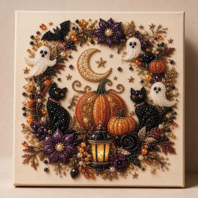 Halloween Ghost Pearl Diamond Art DIY Kit 3D Diamond Painting (Ghost)