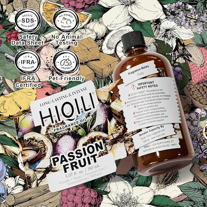 HIQILI Passion Fruit Fragrance Oil for Candle, Soap Making & Diffuser