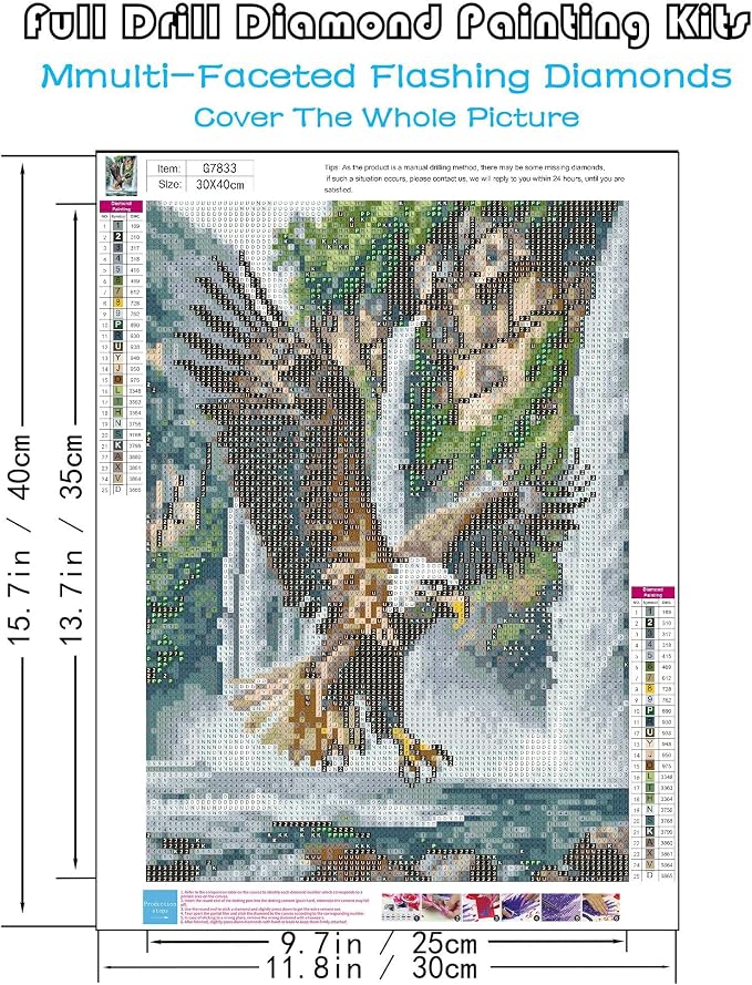 askkqtx Eagle Diamond Art Kits for Adults 12x16 Inch