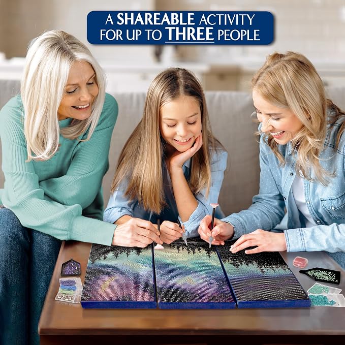 ArtSkills Diamond Painting Kit Framed Canvas Diamond Art - Northern Lights