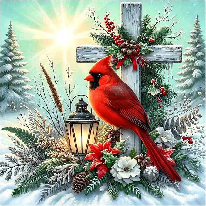 Lophomie Diamond Art Kits for Adults, 5D Cardinal Diamond Painting Kits