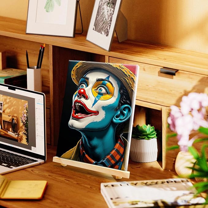 SmartEZ Paint by Numbers Kit for Adults with Frame, Clown Paint by Numbers | Adult Paint by Number Kits with Frame for Gift, Home Wall Decor, 7.87x11.81 Inch