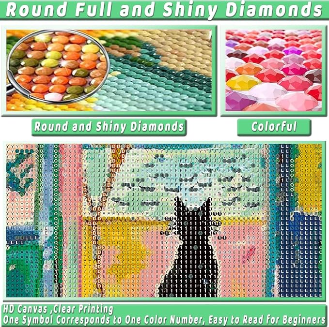 Black Cat Diamond Art Kits for Adults Diamond Painting Kit for Beginner