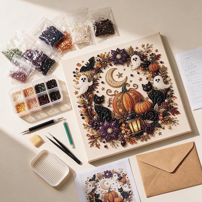 Halloween Ghost Pearl Diamond Art DIY Kit 3D Diamond Painting (Ghost)
