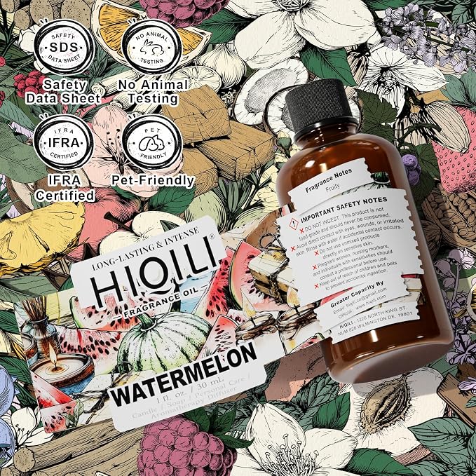 HIQILI Watermelon Fragrance Oil for Diffuser, Candle & Soap Making