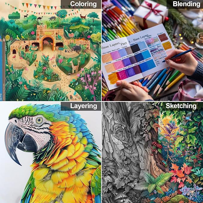Yagol Colored Pencils for Adult Coloring Books, 72 Color Pencil Set in Tube | Soft Core Coloring Pencils for Adults; Adult Coloring Pencils for Drawing, Sketching, Blending, Shading & Art Supplies
