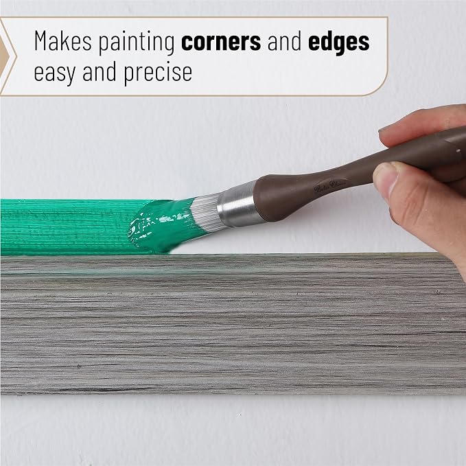 Bates- Trim Paint Brush Set, 3pcs, 5/8”, 3/4” and 1", Colorful Ergonomic Non-Slip Handle, Synthetic Bristles, Trim Brushes for Painting