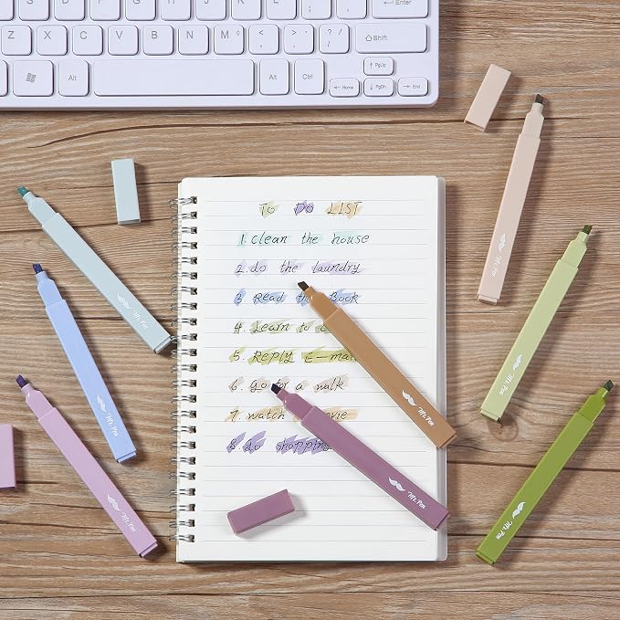 Mr. Pen- Aesthetic Highlighters No Bleed, 8 Pack, Assorted Colors | Chisel Tip, Cute Highlighters Assorted Colors for Journaling, Highlighting, Underlining, Fast Dry, Back to School Supplies
