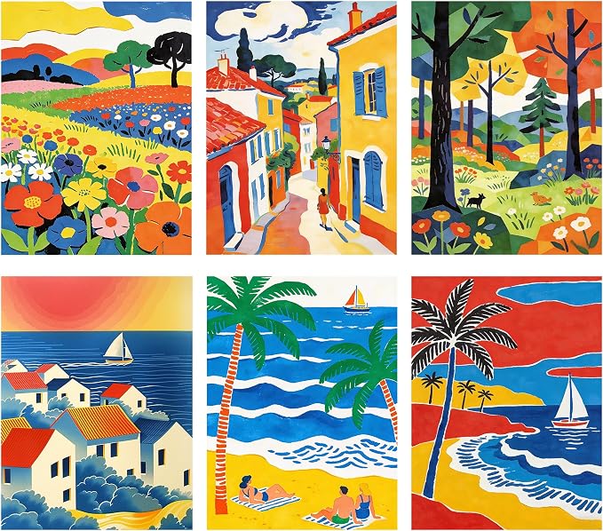 Leatrice 6 Pack Landscape Diamond Painting Kits for Adults 11.8x15.7 Inches