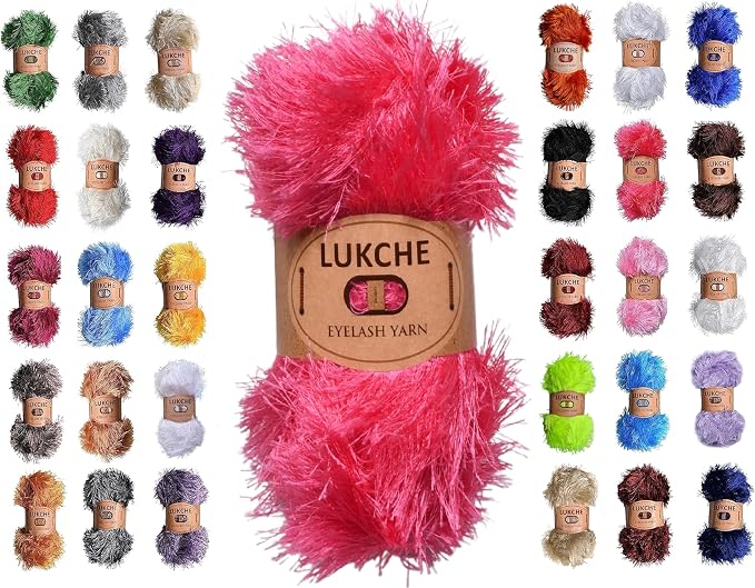 Eyelash Fun Fur Yarn Premium 100% Polyester 164 Yds (150 Mt), 3.53 Oz (100 Gr) Colorful Crochet Yarn Dıy Hand Knitting. (Candy Pink, 1 Skein)