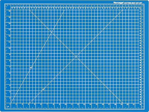 Dahle Vantage 10692 Premium Self-Healing Cutting Mat, 18"x24", 1/2" Grid, 5 Layers for Max Healing, Perfect for Crafts & Sewing, Blue