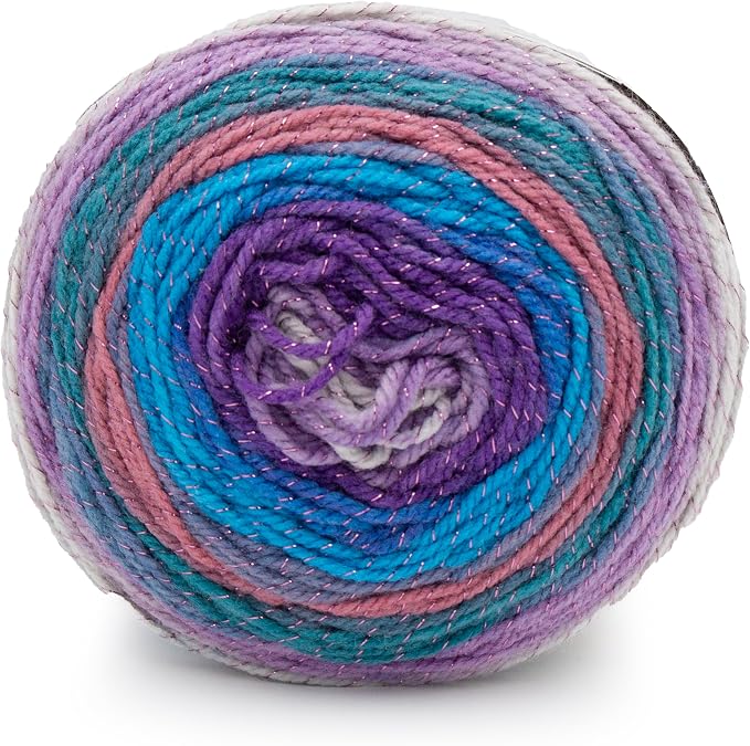 Lion Brand Yarn, Mandala Sparkle Crochet Yarn, Pyxis, Multicolor, 1 Pack
