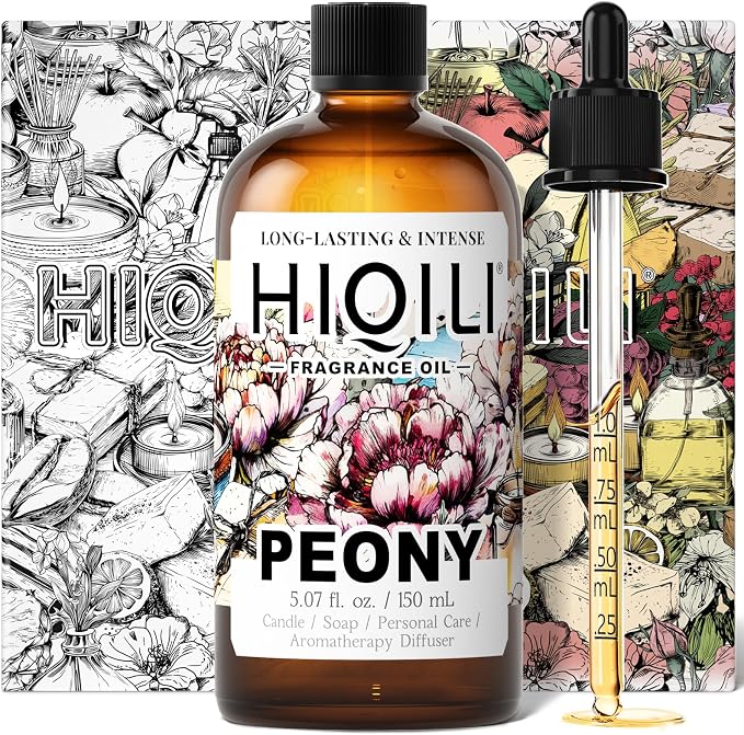 HIQILI Peony Fragrance Oil for Diffuser, Candle & Soap Making - 5.07 Fl Oz