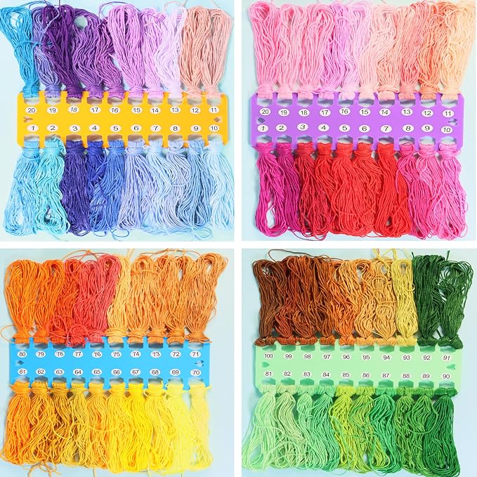 Hyamass 10Pcs Embroidery Floss Organizer Cards, Cross Stitch Thread Holder