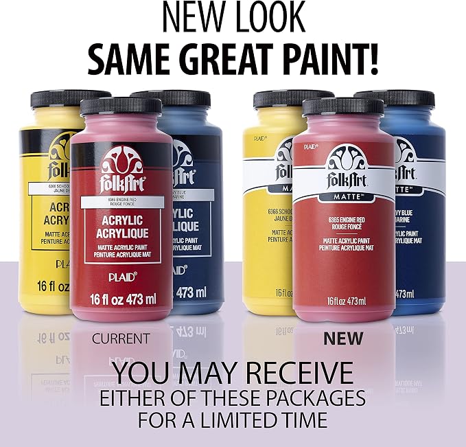 FolkArt Matte Acrylic Paint in Assorted Colors, 16 oz, Navy Blue 16 Fl Oz
