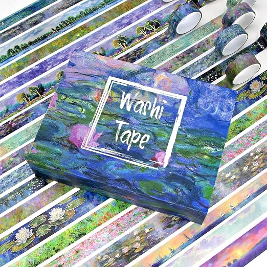 27 Rolls Washi Tape Set - Monet Gold Foil Vintage Decorative Masking Tape,Adhesive Craft Tapes for Scrapbooking Supplies,Journaling Supplies,Diy Crafts,Junk Journal Supplies, School Supplies