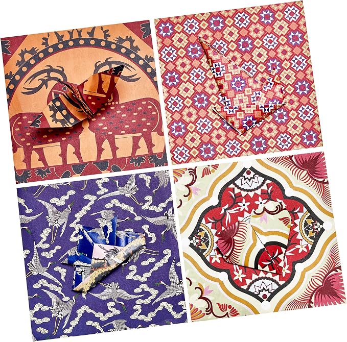 JoyCat Ethnic Patterned Origami Paper, 50 Double-Sided Sheets, 6x6 Inch | Double-sided traditional cultural patterns add global color and detail to origami, scrapbooking, cards and decorative crafts.