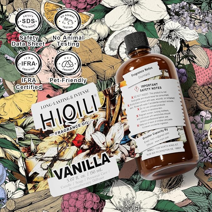 HIQILI Vanilla Fragrance Oil for Body Spray - 5.07 Fl Oz
