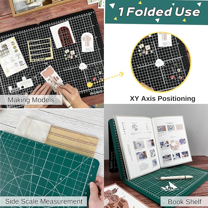 iMAT Flip Cutting Mat M Type Foldable Double-Sided Ash Grey