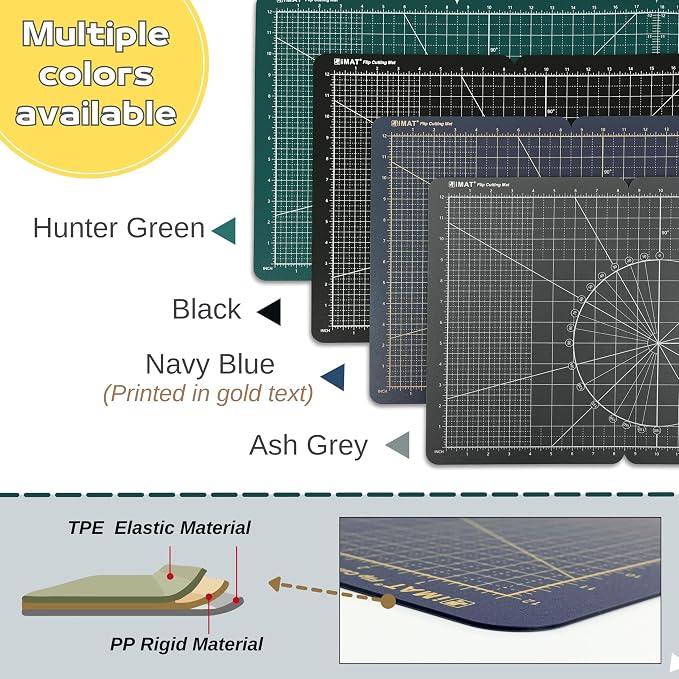 iMAT Flip Cutting Mat M Type Foldable Double-Sided Ash Grey