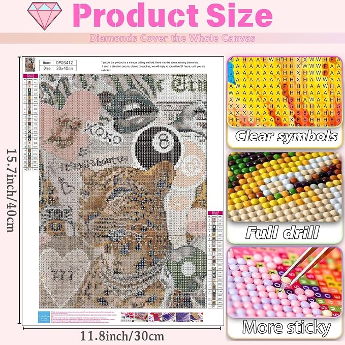 Fashion Leopard Square Diamond Art Kits for Adults Diamond Painting Kit