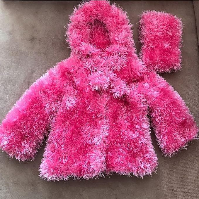 Eyelash Fun Fur Yarn Premium 100% Polyester 164 Yds (150 Mt), 3.53 Oz (100 Gr) Colorful Crochet Yarn Dıy Hand Knitting (Candy Pink, 3 Skein)