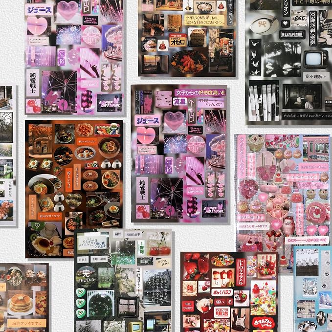 Tmtains 800Pcs Japanese Sticker Book for Scrapbook Romantic Series Comic Style Kawaii Korean Sticker for Journaling Vintage Aesthetic Japanese Stickers Book for Adults DIY Journal Gifts (Four Seasons)