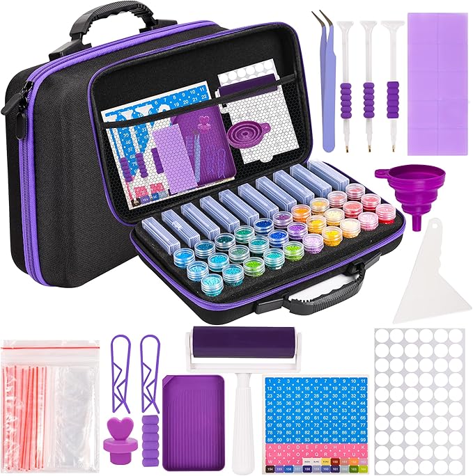 MERATIA Diamond Painting Storage Case Organizer, 40 Slots with Accessories