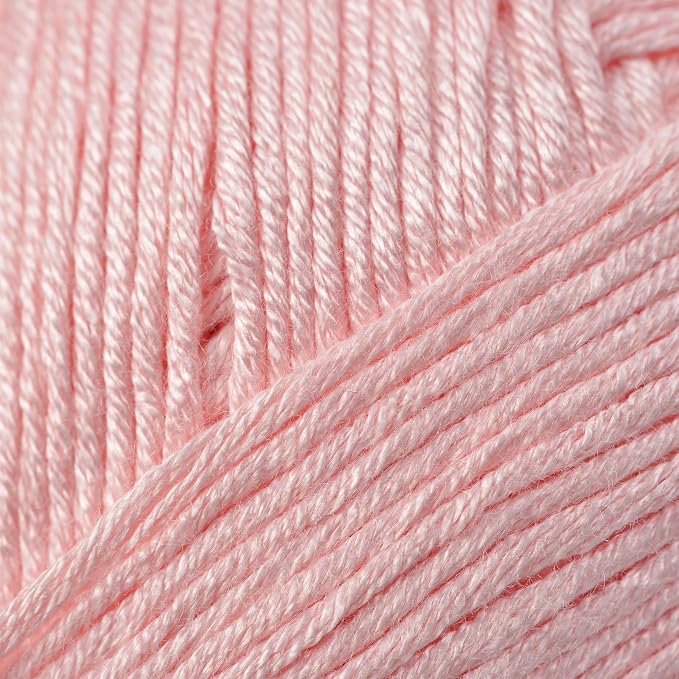 Loops & Threads Silky Soft Yarn - Yarn for Knitting, Crochet, Weaving, and Arts & Crafts - Pink, Bamboo, 3.5 oz
