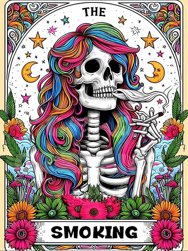Meothan Diamond Art Kits for Adults Skull Diamond Painting Kit 12x16in