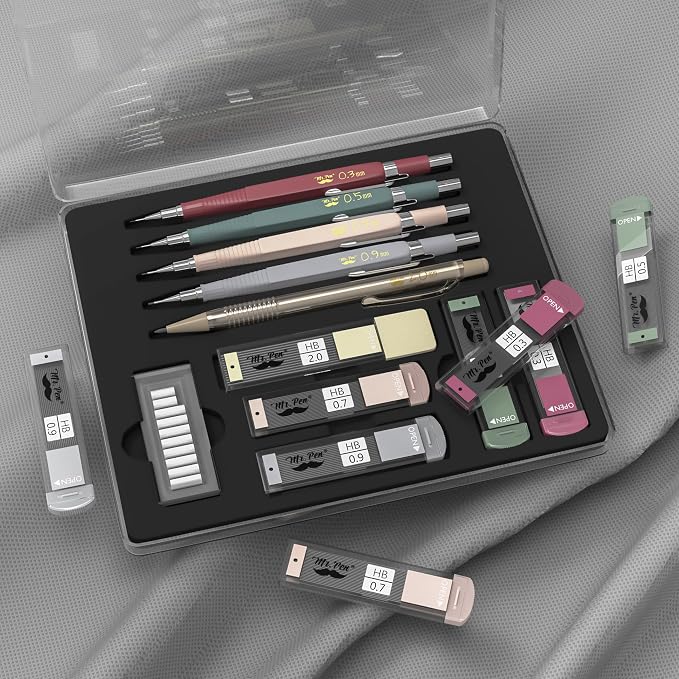 Mr. Pen- Art Mechanical Pencil Set, 5 Sizes (0.3, 0.5, 0.7, 0.9, 2.0mm)