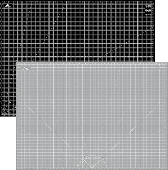 Headley Tools Thickened 36 x 48 Inch Self Healing Sewing Cutting Mat, A0 Rotary Cutting Sewing Mat for Crafts, Double Sided 5-Ply Table Cutting Board for Fabric Quilting Leather Hobby, (Grey/Black)